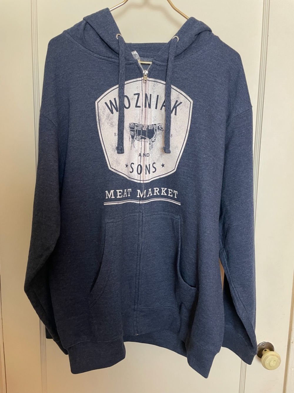 “Delivery Man” Wozniak and Sons Meat Market Zippered Hoodie (2013)
